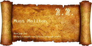 Must Meliton névjegykártya